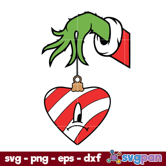 Gricnh Decorations Heart SVG, Bad Bunny Christmas SVG, Christmas SVG.