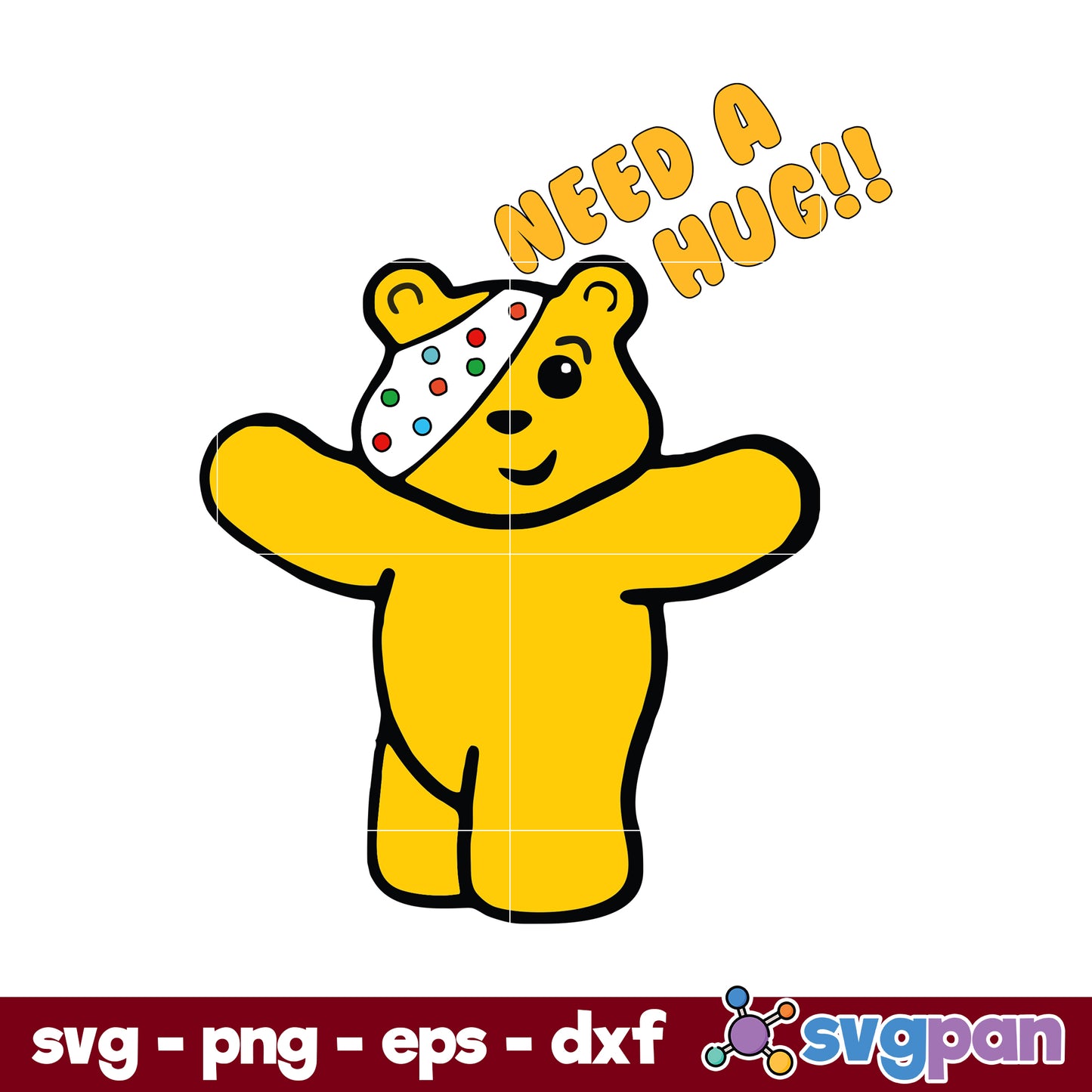 Need A Hug SVG, Children In Need SVG, Cartoon SVG