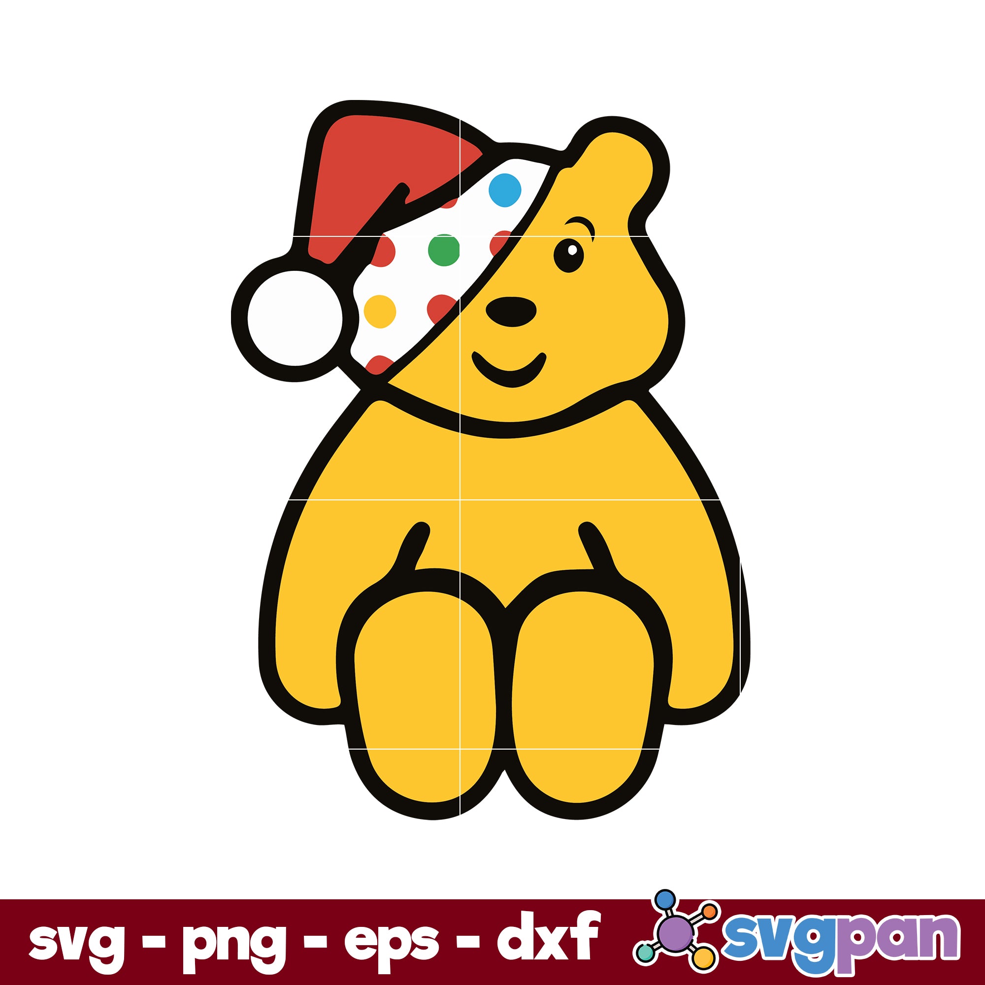 Pudsey Bear Santa Claus Hat SVG, Pudsey Bear Christmas SVG – svgpan