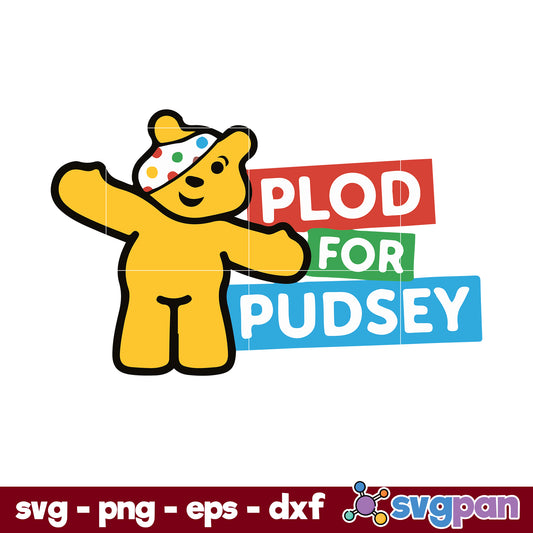 Plod For Pudsey SVG, Pudsey Bear SVG.