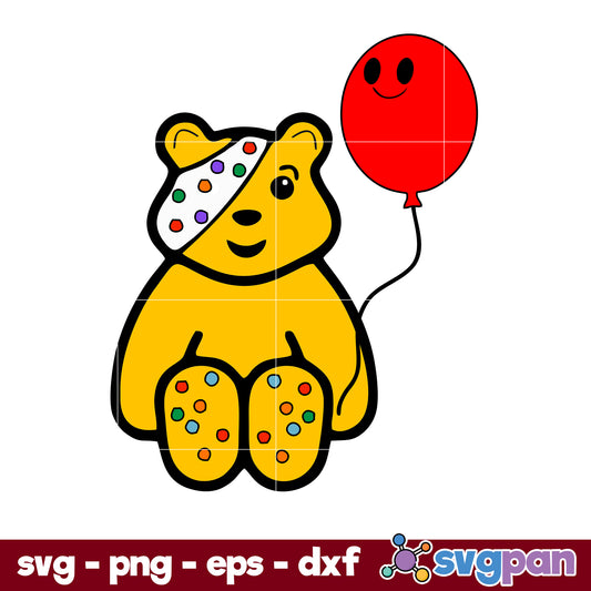 Children In Need SVG, Pudsey Bear SVG, Red Nose Day SVG.