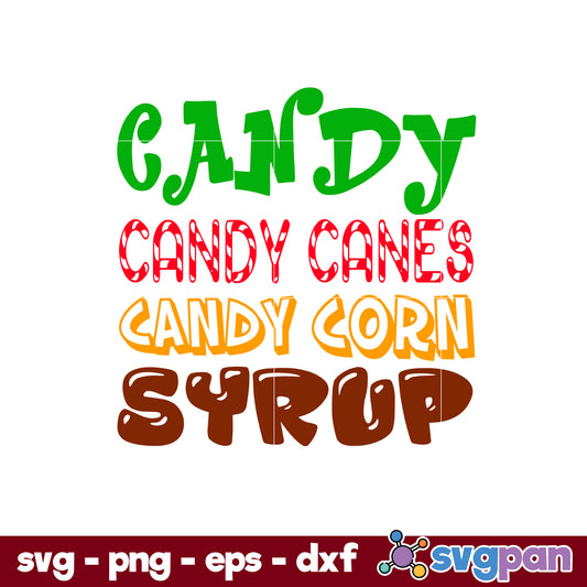 Candy Candy Canes Candy Corn Syrup SVG, Christmas SVG File.