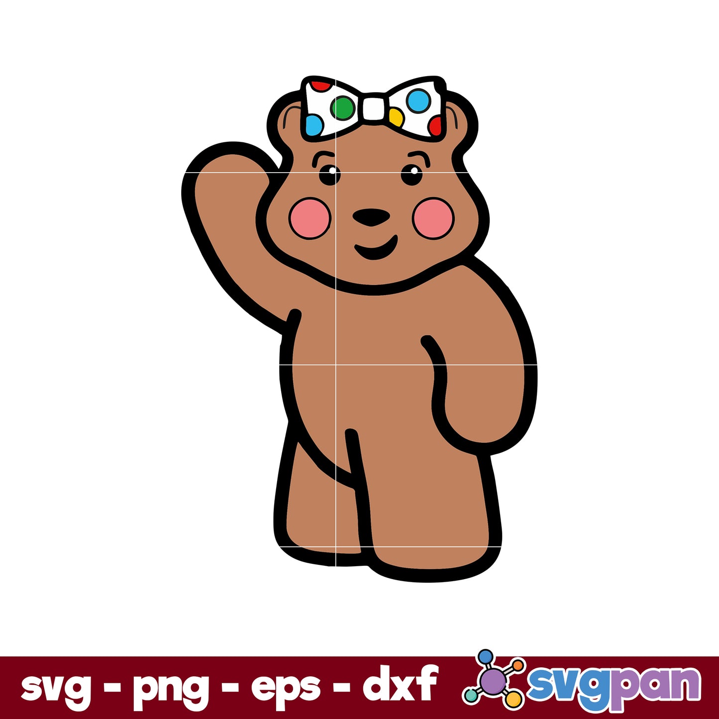 Pudsey Bear Blush SVG Children In Need SVG, Cartoon SVG.