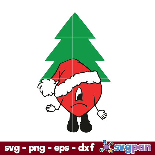 Bunny Heat Christmas Tree SVG, Bad Bunny Christmas SVG, Christmas SVG.