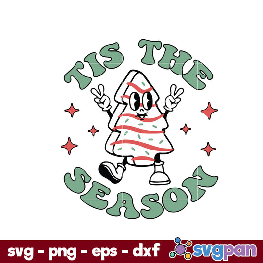 Tis The Season Christmas Tree SVG, Christmas SVG PNG DXF EPS Digital File.