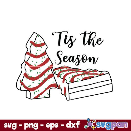 Christmas Tree Cake SVG, Tis The Season SVG, Christmas SVG