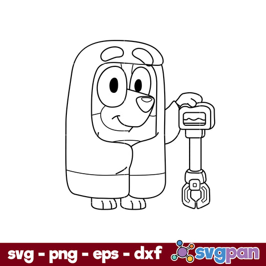 Granny Rita outline SVG, Bluey SVG, Cartoon SVG PNG DXF EPS File.