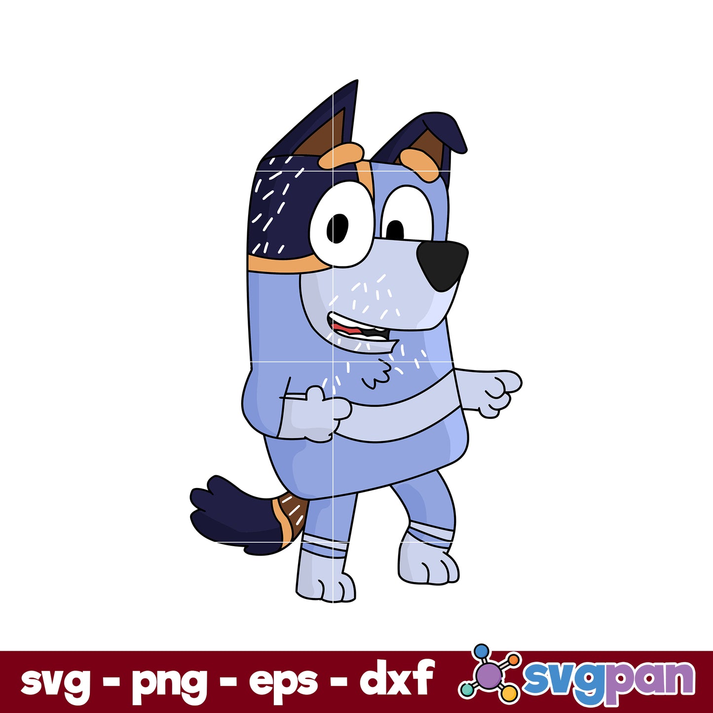 Uncle Stripe Bluey SVG, Bluey SVG, Cartoon SVG PNG DXF EPS Digital File.