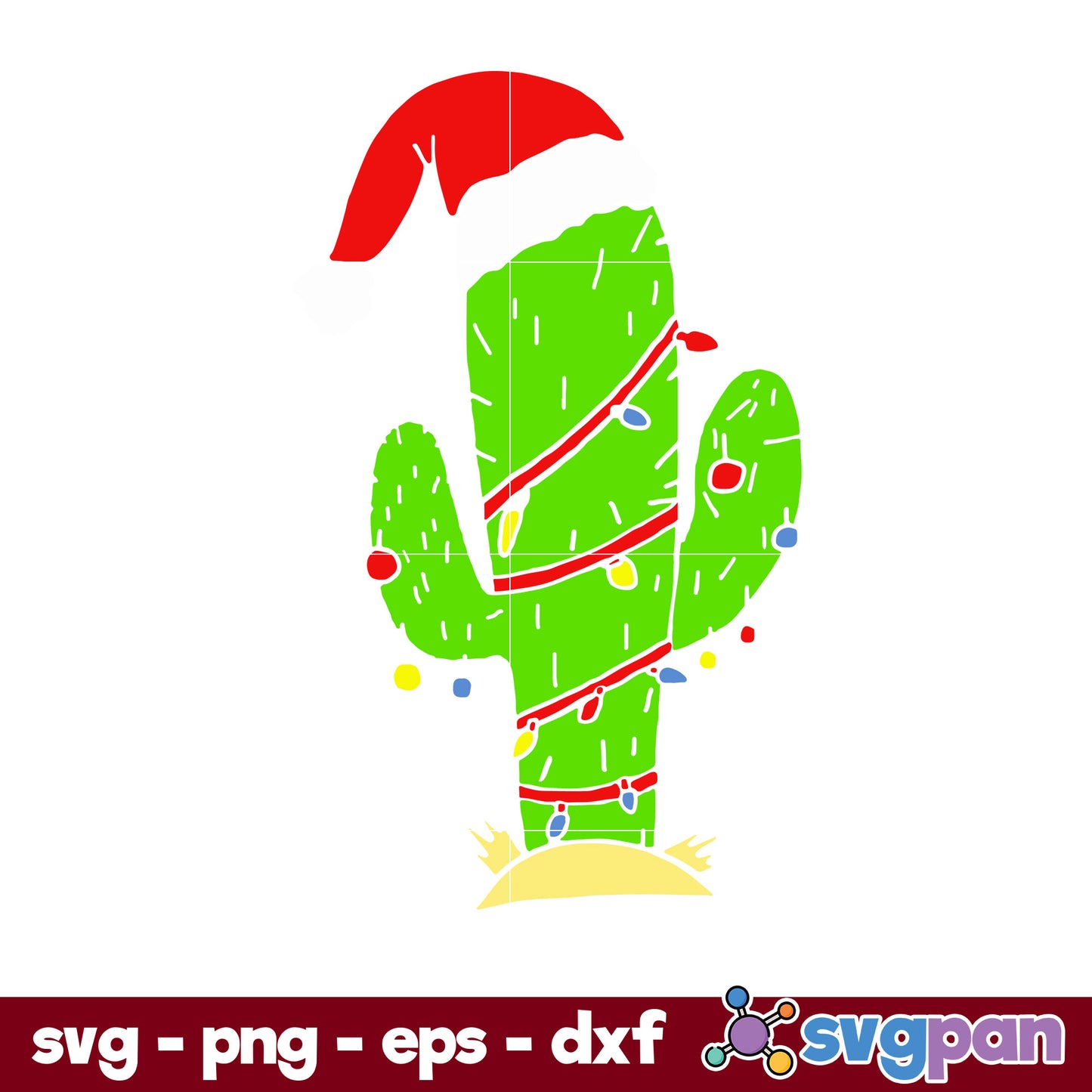 Arizona Cactus Christmas SVG, Christmas SVG, PNG DXF EPS Digital File.