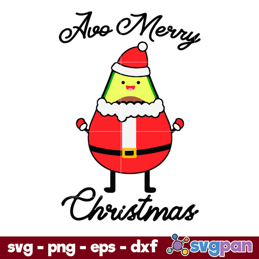 Avocado Merry Christmas SVG, Christmas SVG, PNG DXF EPS Digital File.