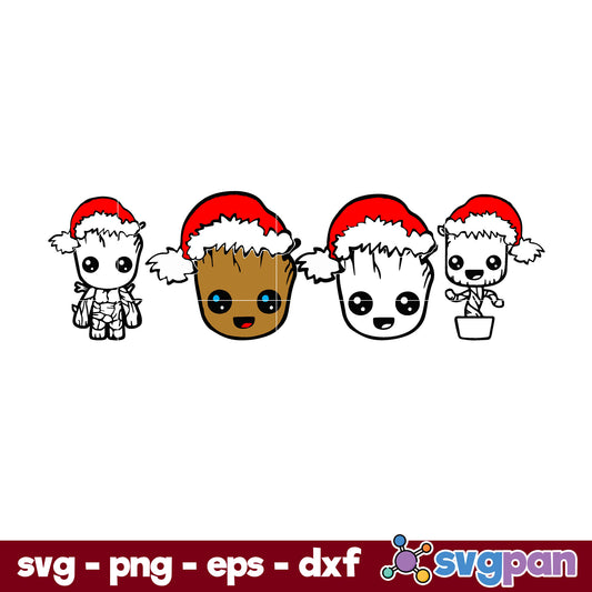 Baby Groot Christmas Hat SVG, Christmas SVG, PNG DXF EPS Digital File.