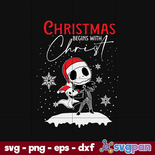 Christmas Begins With Christ SVG, Christmas SVG, PNG DXF EPS Digital File.