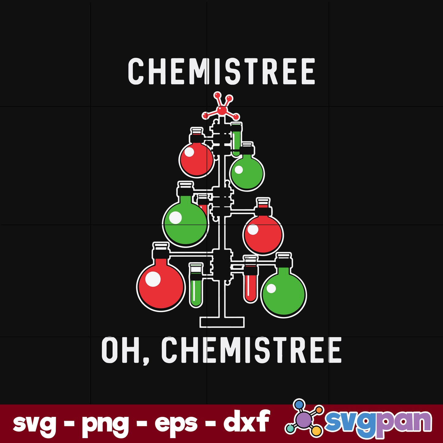 Christmas Chemistree SVG, Christmas SVG, PNG DXF EPS Digital File.