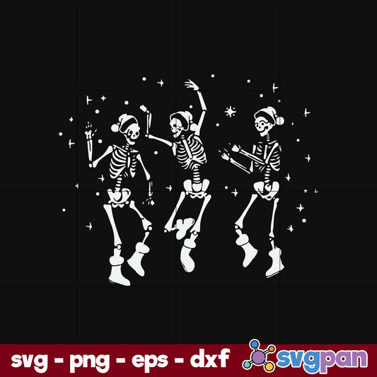 Christmas Dancing Skeleton SVG, Christmas SVG, PNG DXF EPS Digital File.