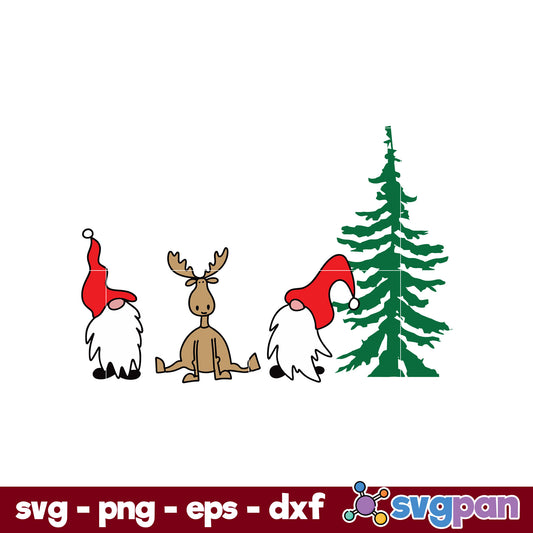 Christmas Gnome Tree SVG, Christmas SVG, PNG DXF EPS Digital File.