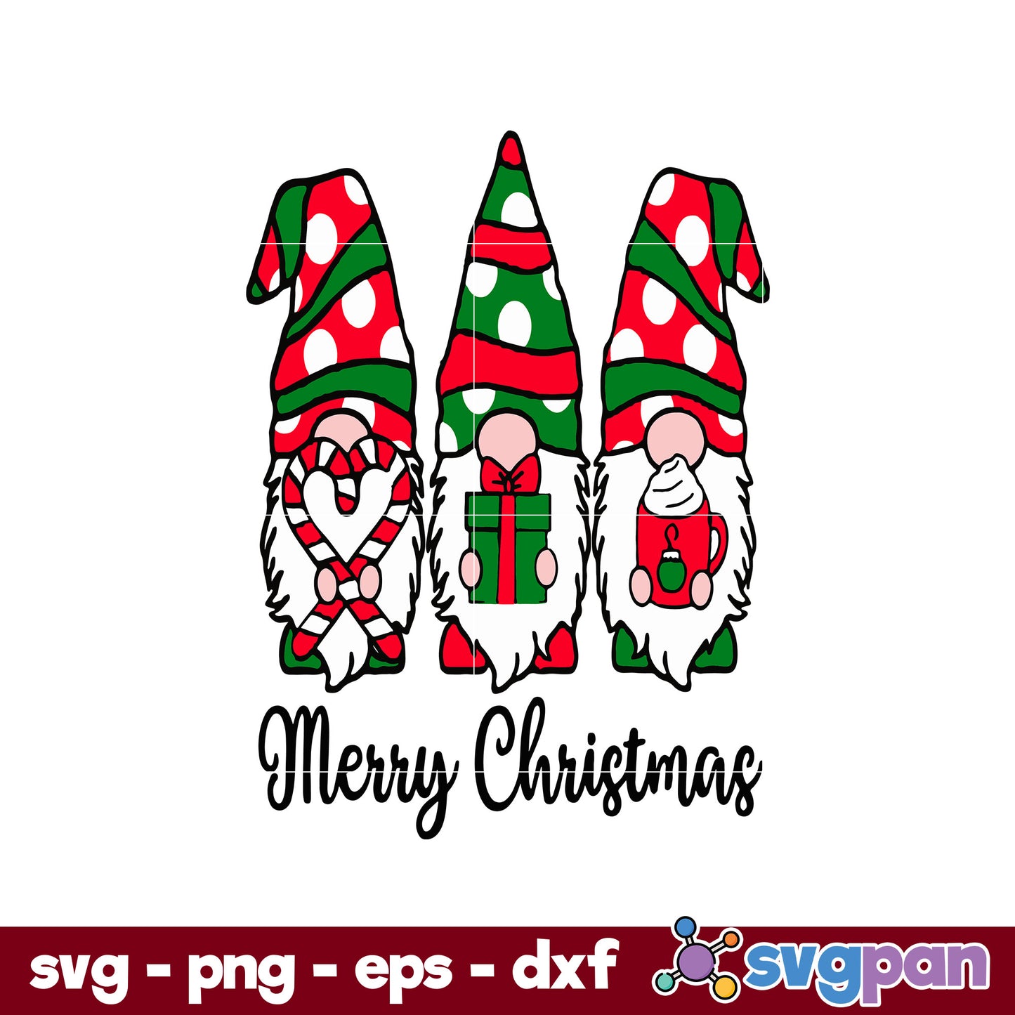 Christmas Gnome SVG, Christmas SVG, PNG DXF EPS Digital File.