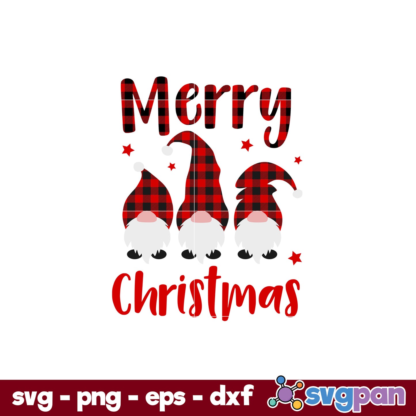 Christmas Gnomes Buffalo Plaid SVG, Christmas SVG, PNG DXF EPS Digital File.