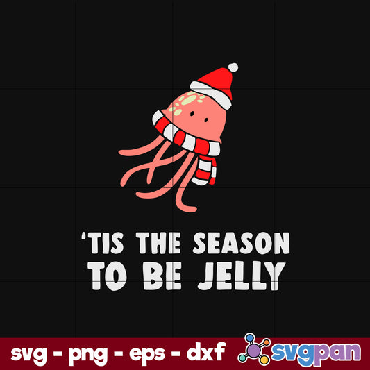 Christmas Jellyfish SVG, Christmas SVG, PNG DXF EPS Digital File.