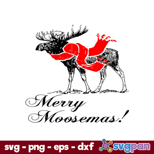 Christmas Moose Merry Moosemas SVG, Christmas SVG, PNG DXF EPS Digital File.