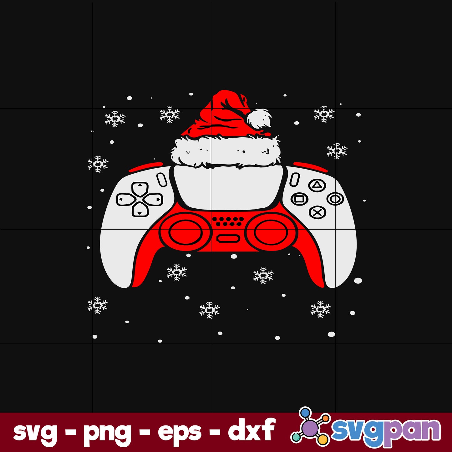 Christmas Santa Gamer Controller SVG, Christmas SVG, PNG DXF EPS Digital File.