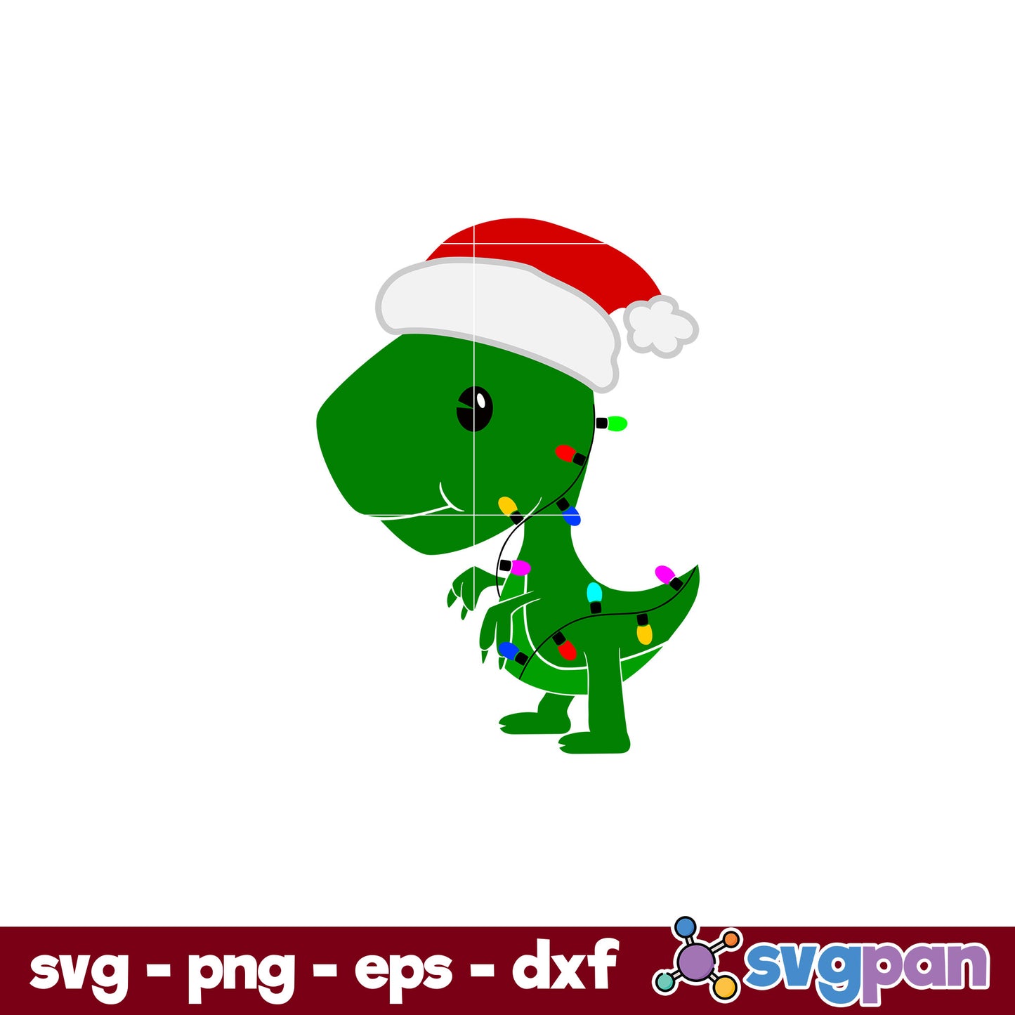 Christmas Tree Dinosaur SVG, Christmas SVG, PNG DXF EPS Digital File.