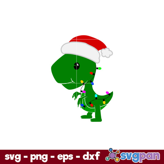 Christmas Tree Dinosaur SVG, Christmas SVG, PNG DXF EPS Digital File.