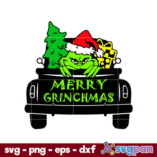 Christmas Truck Merry Grinchmas SVG, Christmas SVG, PNG DXF EPS Digital File.