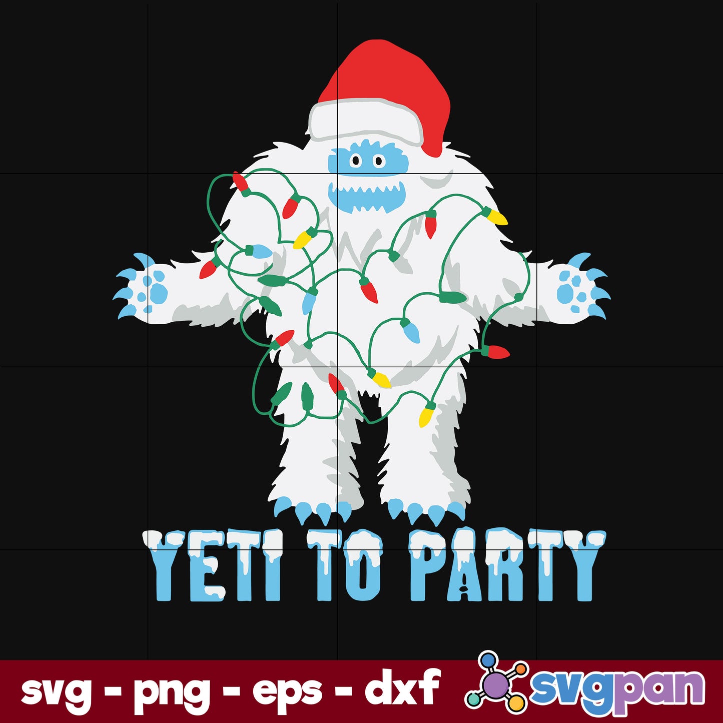 Christmas Yeti To Party SVG, Christmas SVG, PNG DXF EPS Digital File.