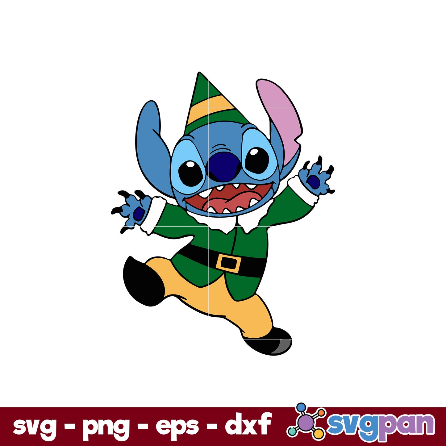 Christmas Stitch Elf SVG, Christmas SVG, PNG DXF EPS Digital File.