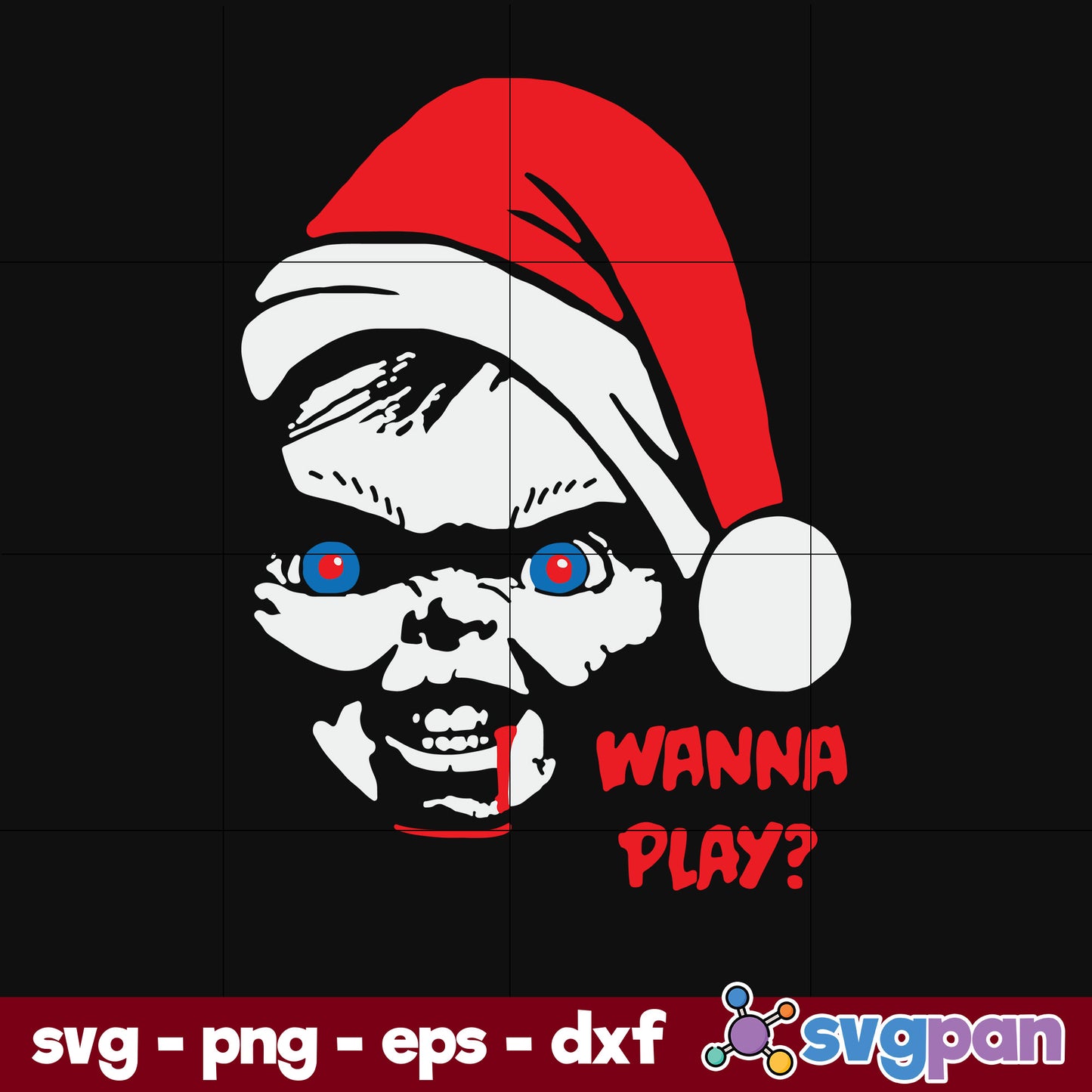 Chucky Santa Claus Christmas SVG, Christmas SVG, PNG DXF EPS Digital File.