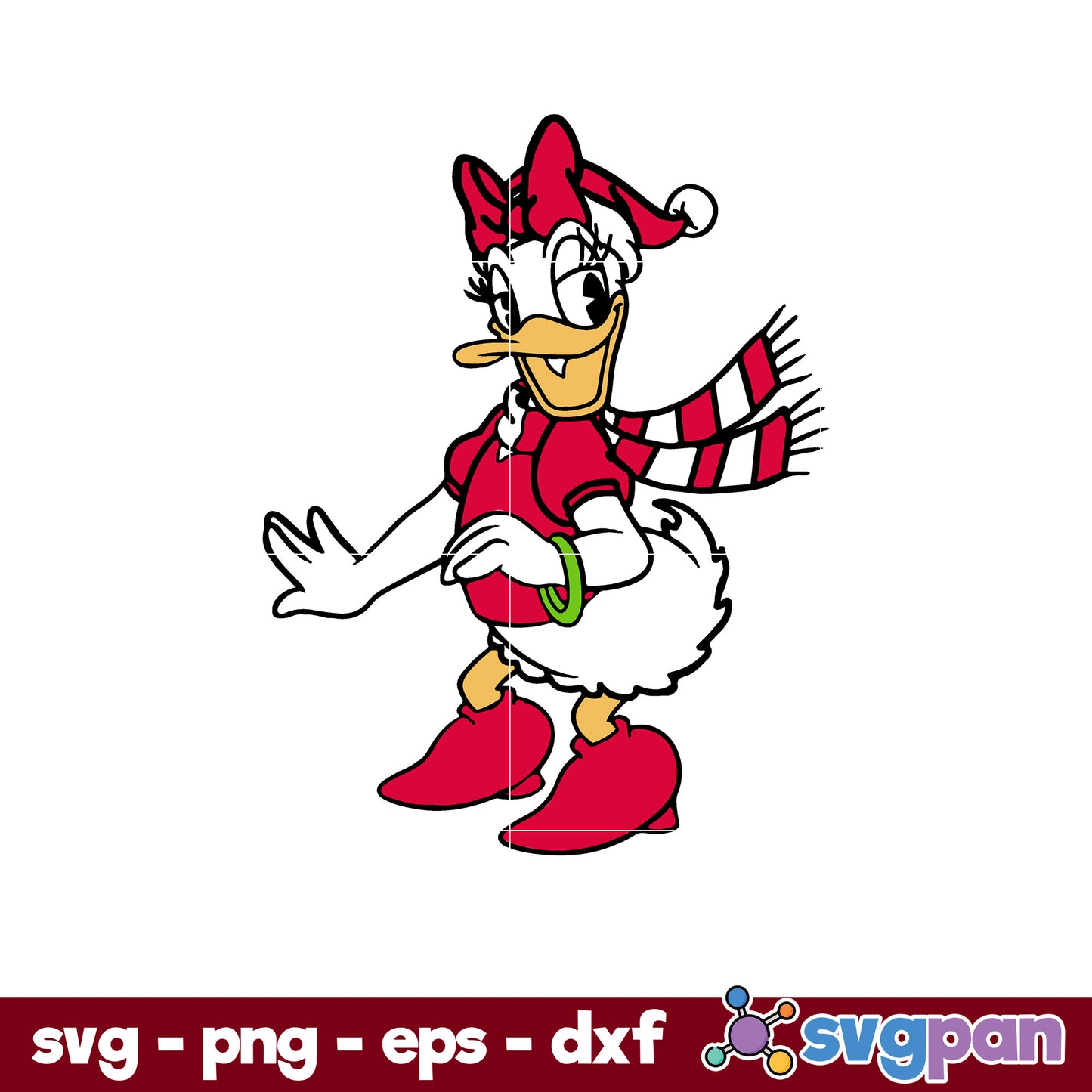 Daisy Duck Christmas SVG, Christmas SVG, PNG DXF EPS Digital File.