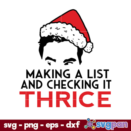 David Rose Making A List And Checking It Thrice Christmas SVG, Christmas SVG, PNG DXF EPS Digital File.