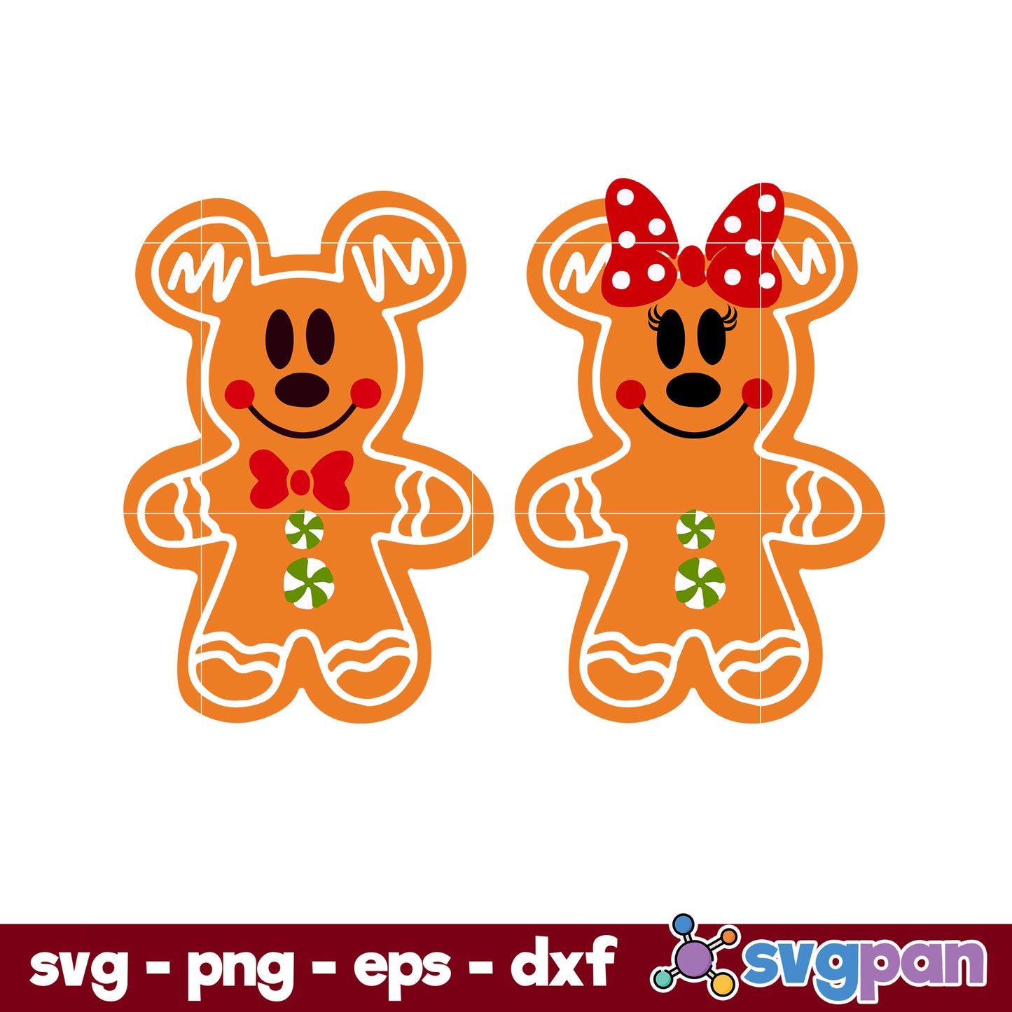 Disney Mickey Christmas Gingerbread SVG, Christmas SVG, PNG DXF EPS Digital File.