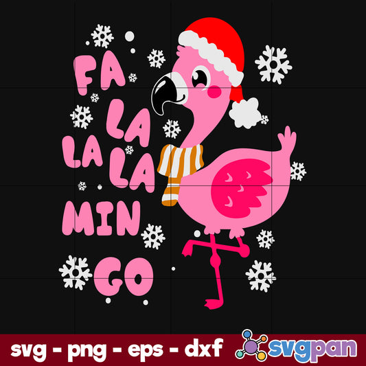 Fa La La La Mingo Flamingo For Christmas SVG, Christmas SVG, PNG DXF EPS Digital File.