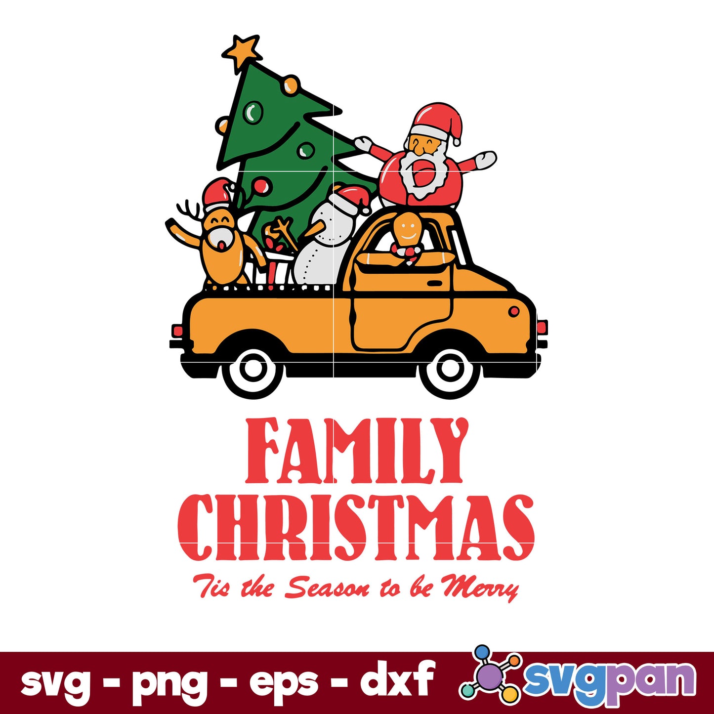 Family Christmas Tis The Season To Be Merry SVG, Christmas SVG, PNG DXF EPS Digital File.