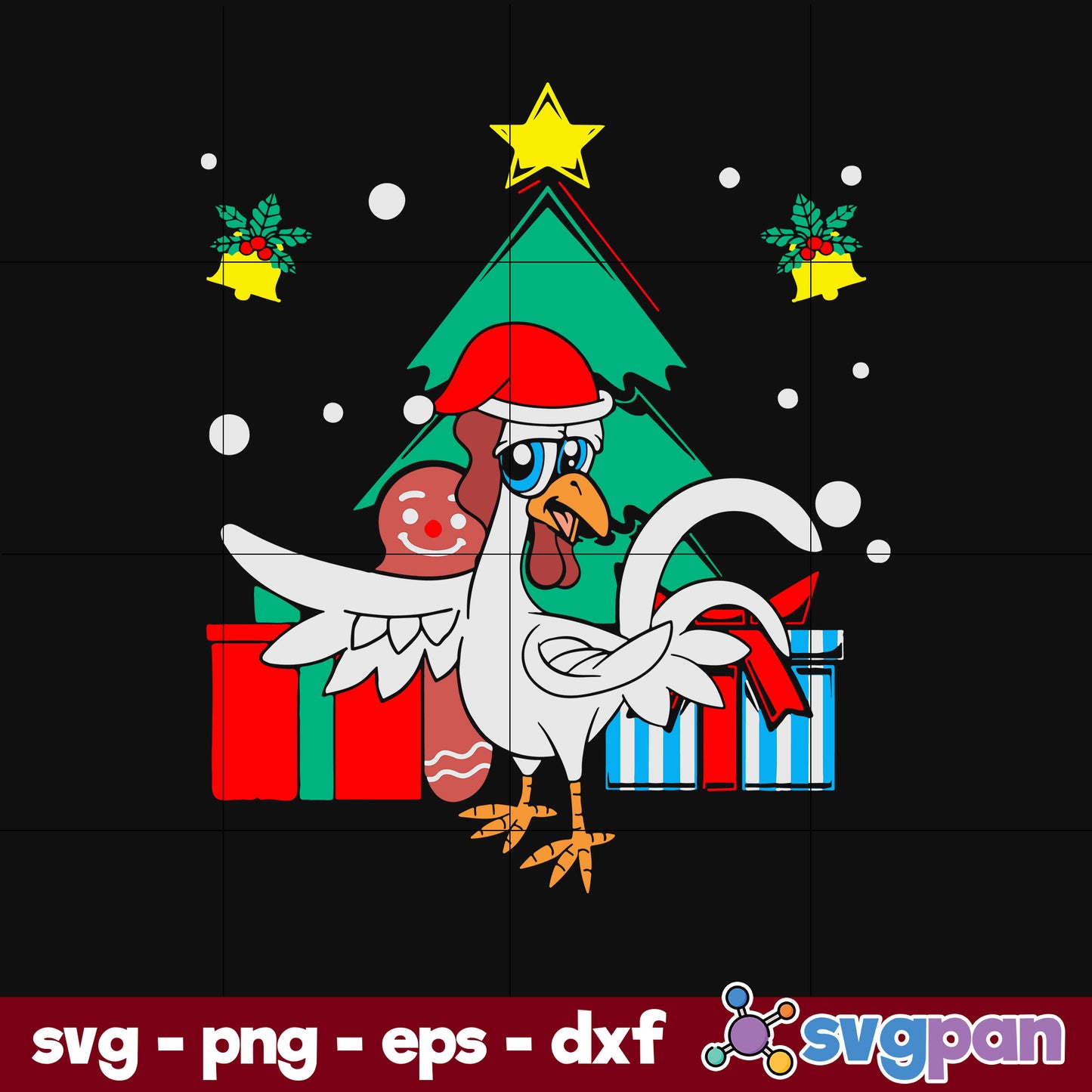 Farme Hen Christmas SVG, Christmas SVG, PNG DXF EPS Digital File.