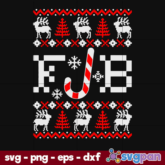 Fjb Ugly Christmas Candy Cane SVG, Christmas SVG, PNG DXF EPS Digital File.