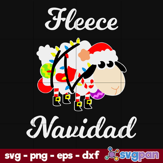 Fleece Navidad Christmas Feliz SVG, Christmas SVG, PNG DXF EPS Digital File.