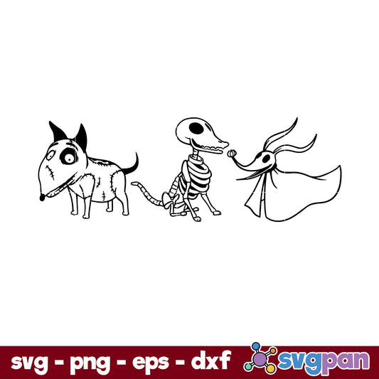 Frankenweenie, Corpse Bride, Nightmare Before Christmas SVG, Christmas SVG, PNG DXF EPS Digital File.
