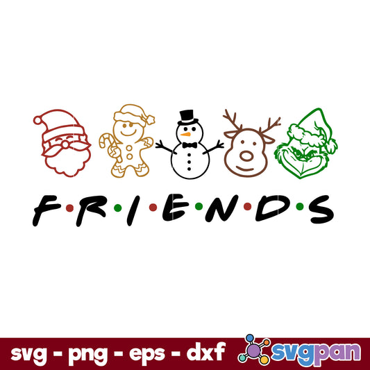 Friends Christmas Movie Characters SVG, Christmas SVG, PNG DXF EPS Digital File.