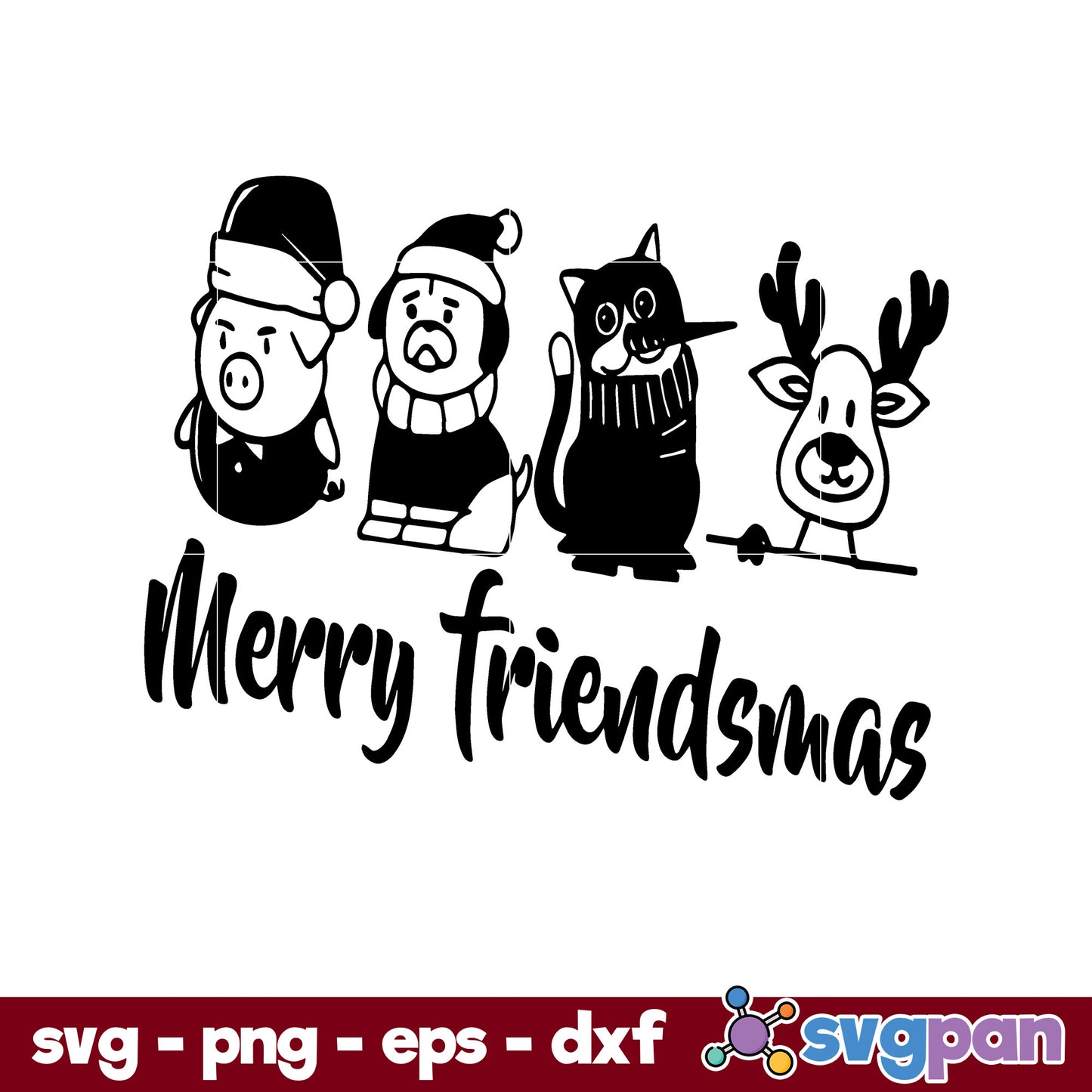 Friends Christmas SVG, Christmas SVG, PNG DXF EPS Digital File.