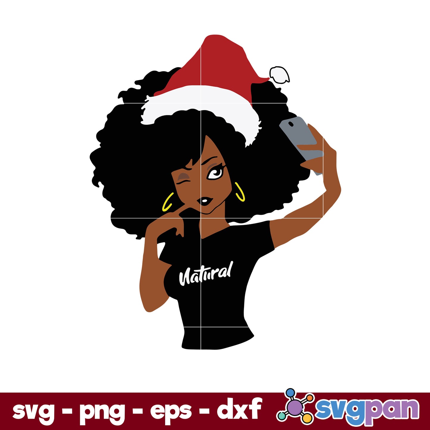 Funny Black Girl Magic Natural Merry Christmas SVG, Christmas SVG, PNG DXF EPS Digital File.