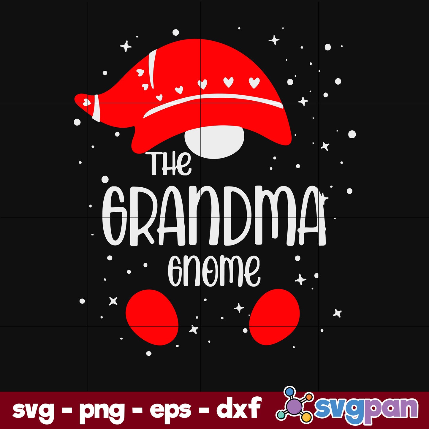 Grandma Gnome Matching Family Pajamas Christmas SVG, Christmas SVG, PNG DXF EPS Digital File.