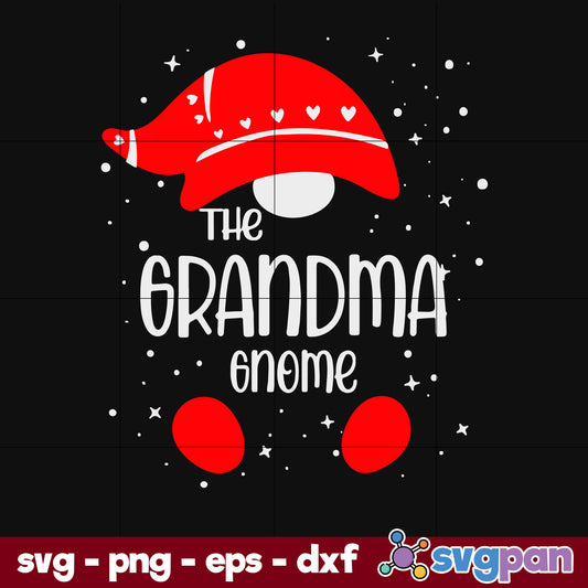 Grandma Gnome Matching Family Pajamas Christmas SVG, Christmas SVG, PNG DXF EPS Digital File.