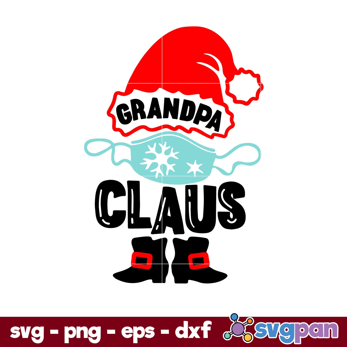 Grandpa Claus SVG, Christmas SVG, PNG DXF EPS Digital File.