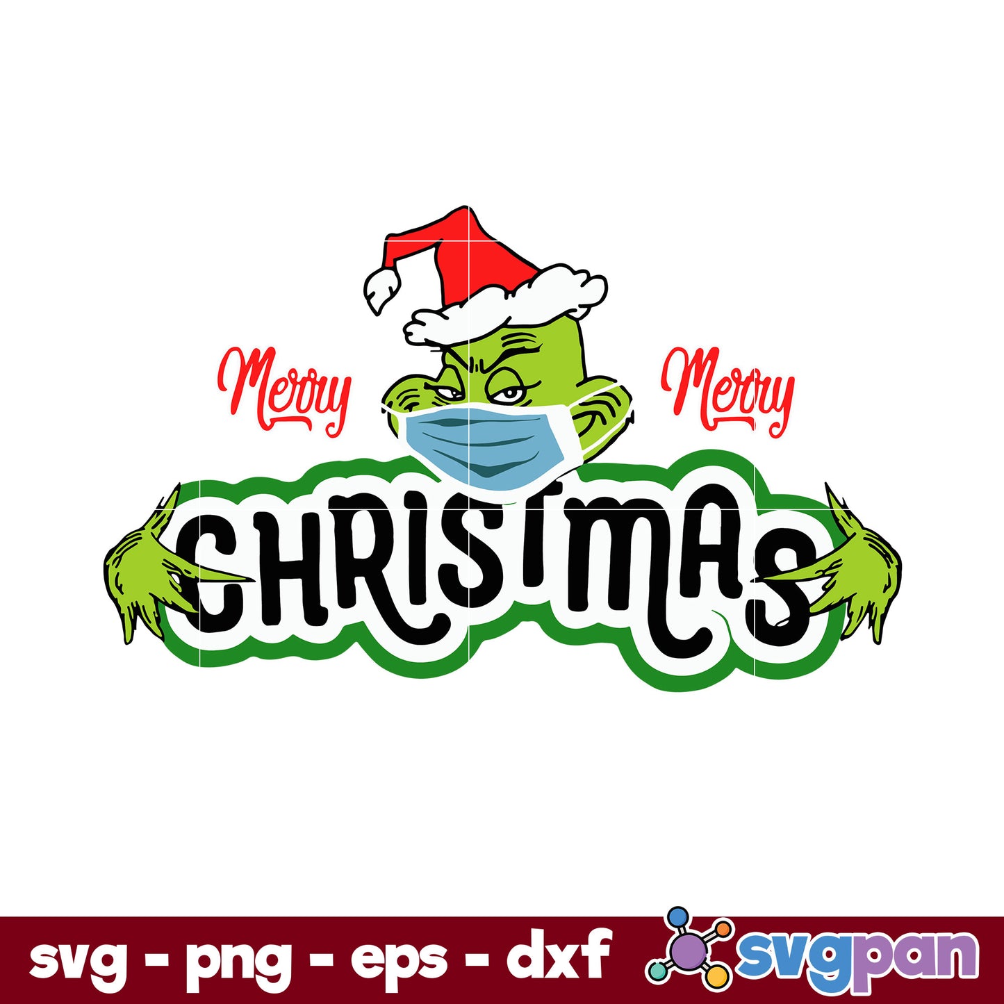 Grinch Merry Merry Christmas SVG, Christmas SVG, PNG DXF EPS Digital File.