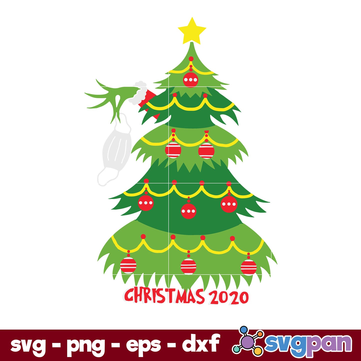 Grinch Christmas Tree 2020 SVG, Christmas SVG, PNG DXF EPS Digital File.