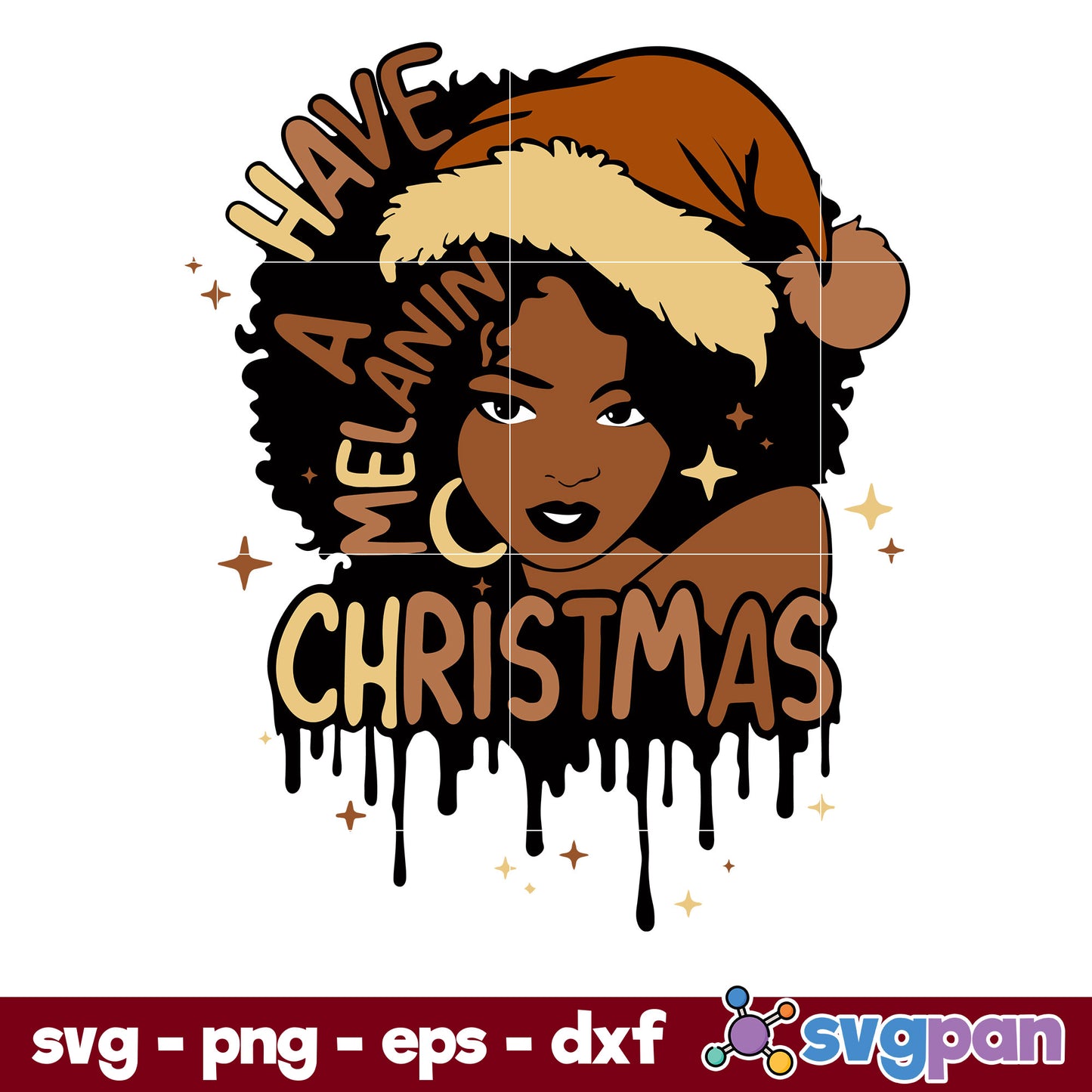 Have A Melanin Christmas Black Woman SVG, Christmas SVG, PNG DXF EPS Digital File.