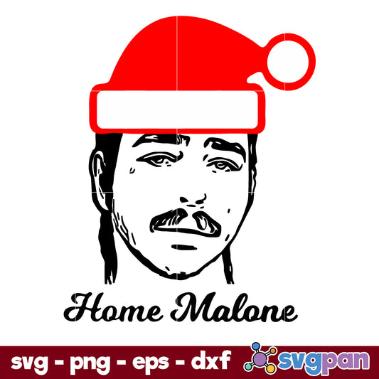 Home Malone Christmas Hat SVG, Christmas SVG, PNG DXF EPS Digital File.