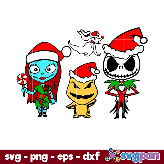 Horror Movie Chibi Christmas SVG, Christmas SVG, PNG DXF EPS Digital File.